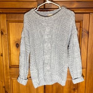 Hem & Thread Light Gray Knit Women’s Sweater